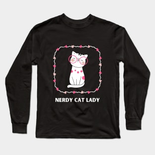 Nerdy cat lady Long Sleeve T-Shirt